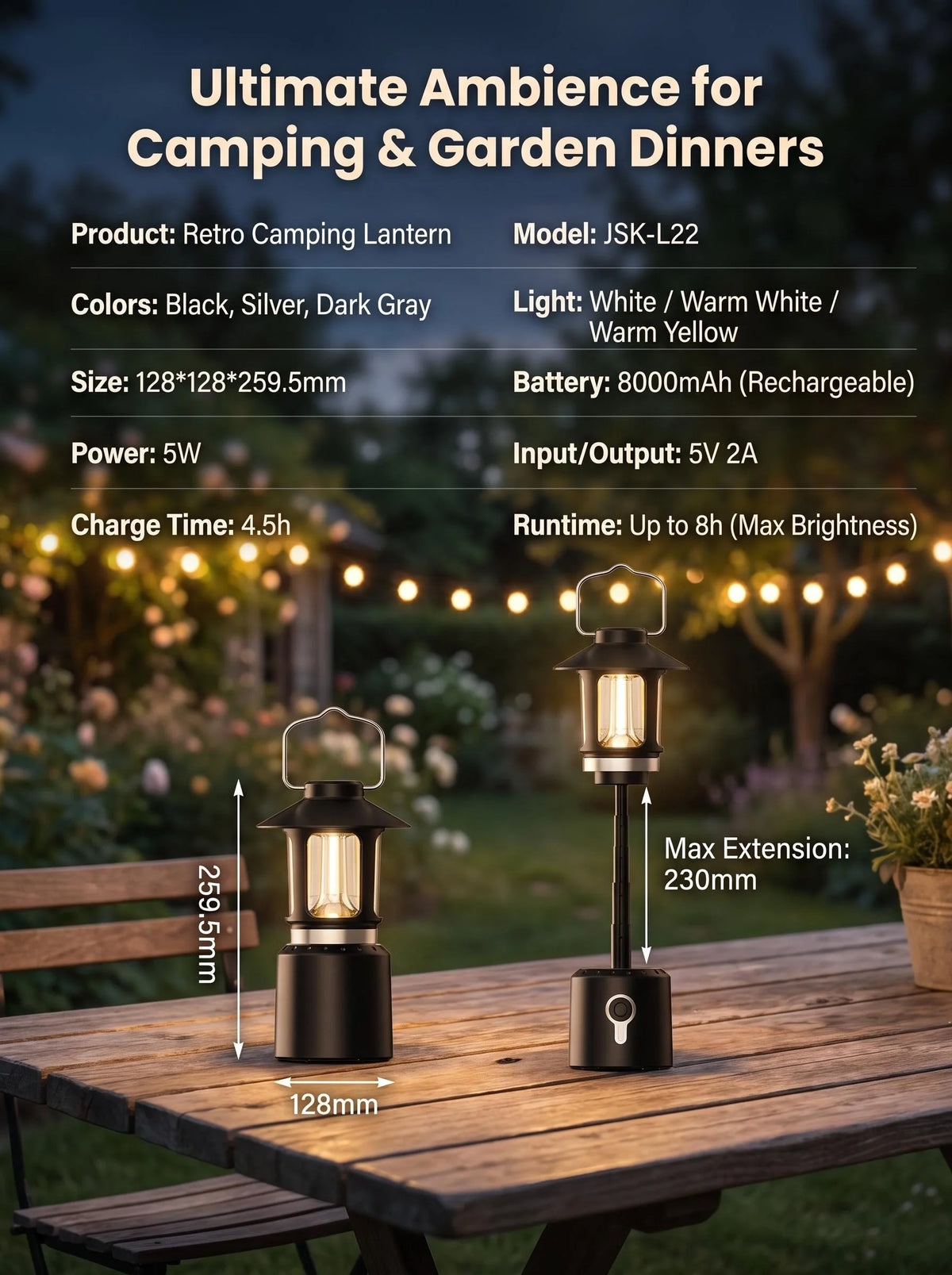 Rechargeable LED Camping Lantern – Waterproof Dual Light LED Camping Lantern SPOT