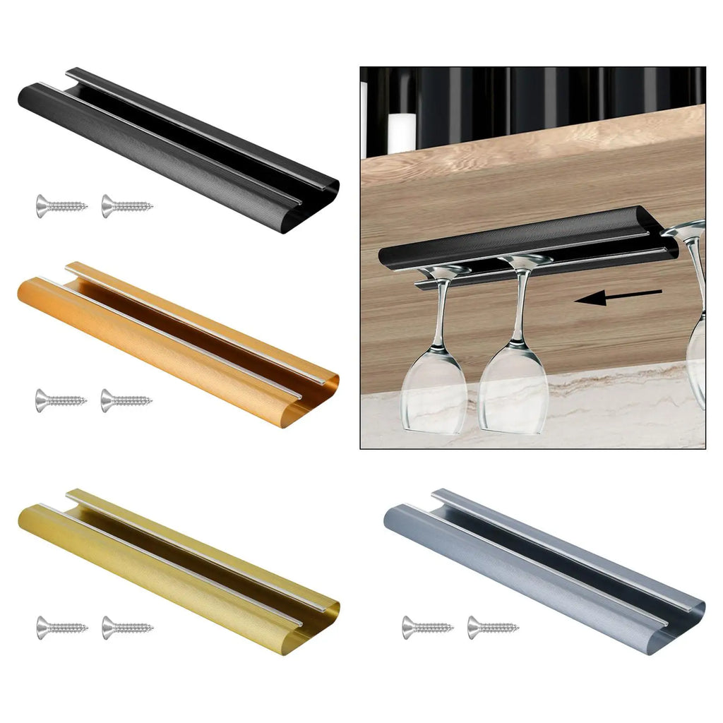 Under-Cabinet Wine Glass Rack – No-Drill Stemware Holder Wine Glass Rack SPOT