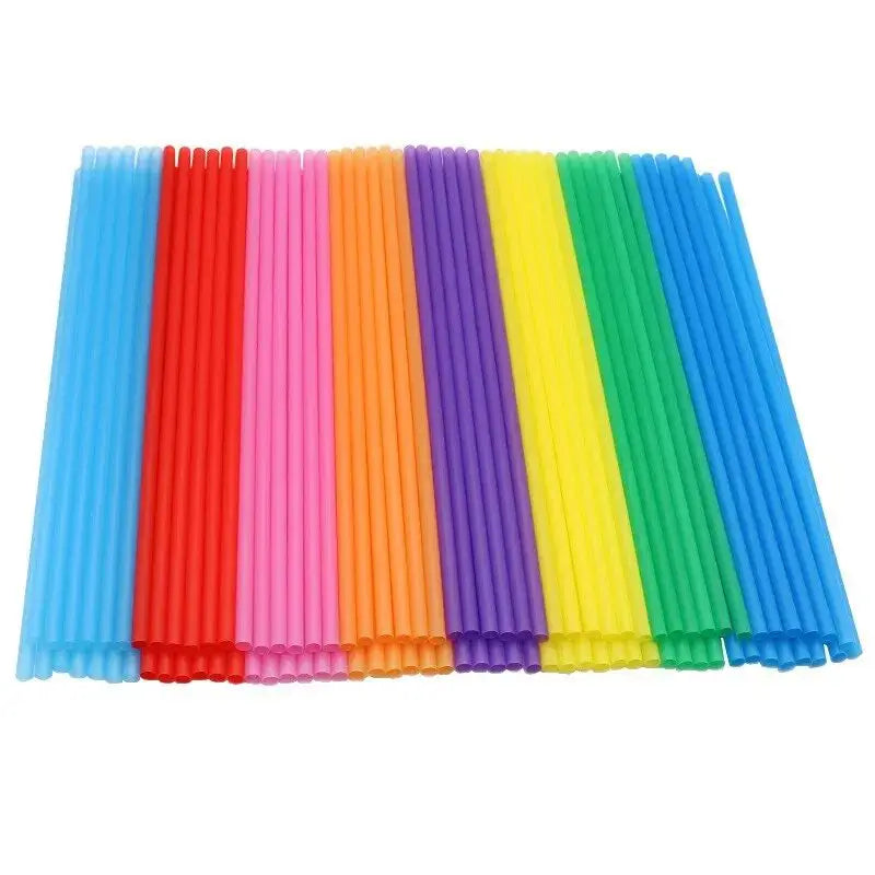 100-Pack Colorful Disposable Drinking Straws | Flexible PP Disposable Drinking Straws SPOT