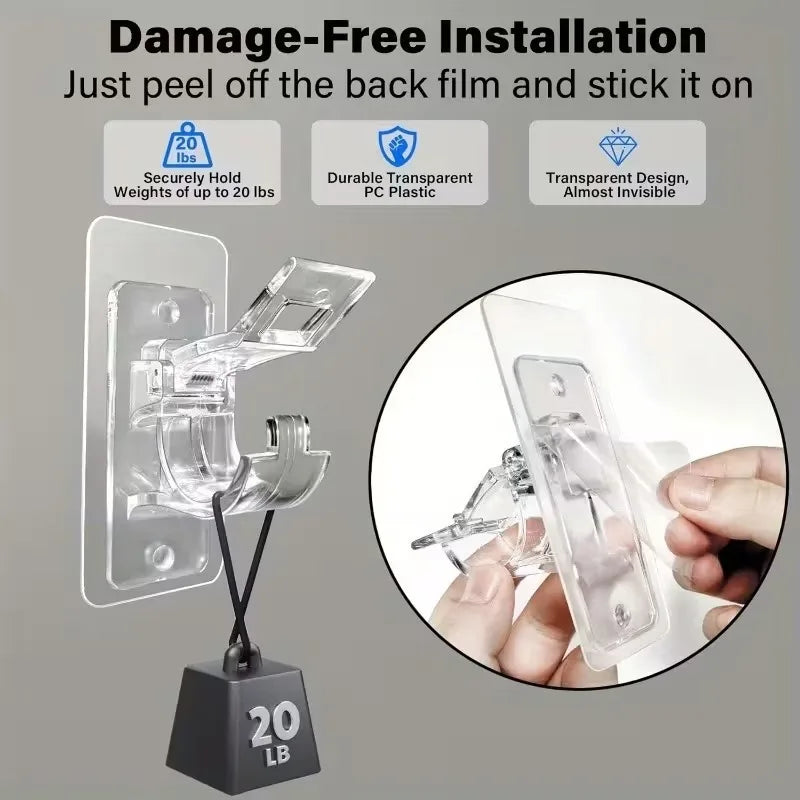 Self-Adhesive Curtain Rod Holders – No-Drill Wall Brackets Curtain Rod Bracket SPOT