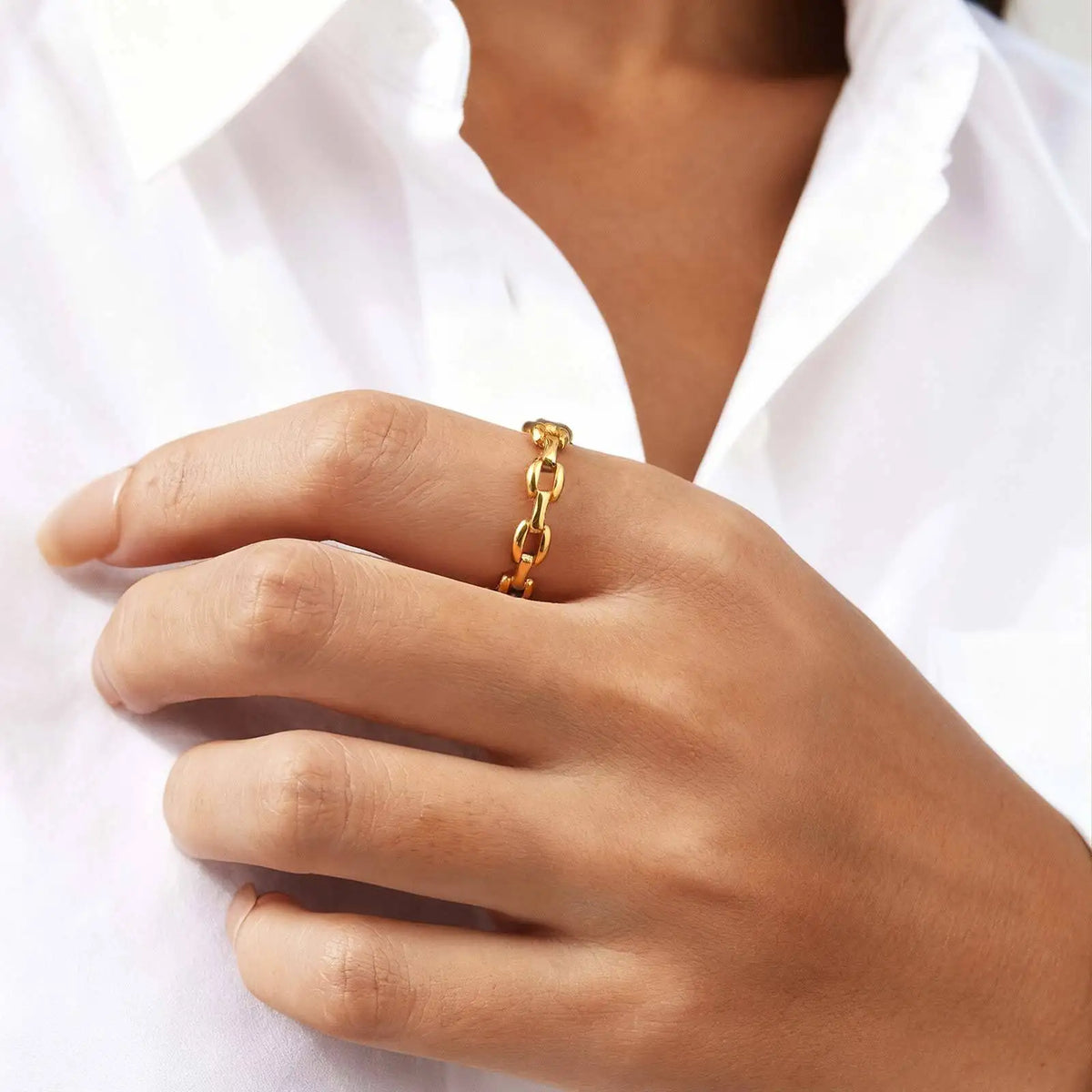 Minimalist Gold Cuff Ring for Women – Non-Tarnish Stackable Gold Cuff Ring SPOT