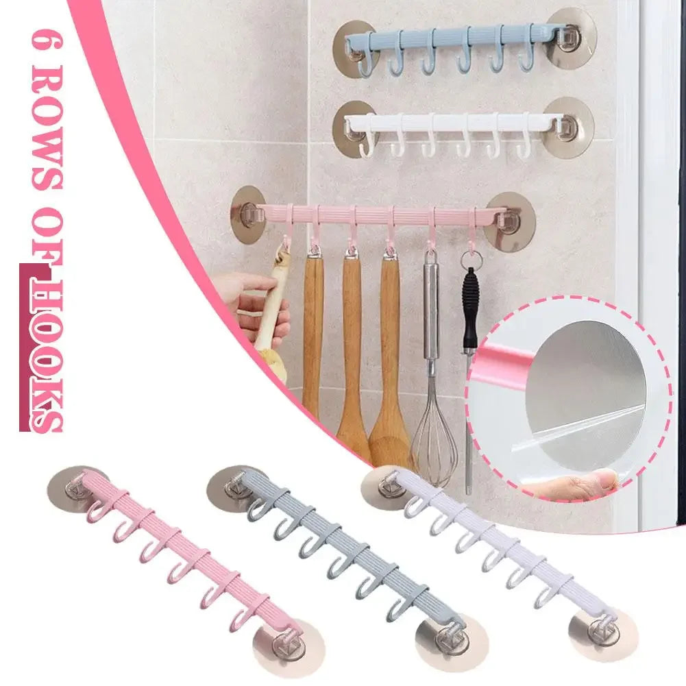 6-Row Corner Suction Cup Hook – No-Drill Bathroom Organizer Suction Cup Hook SPOT