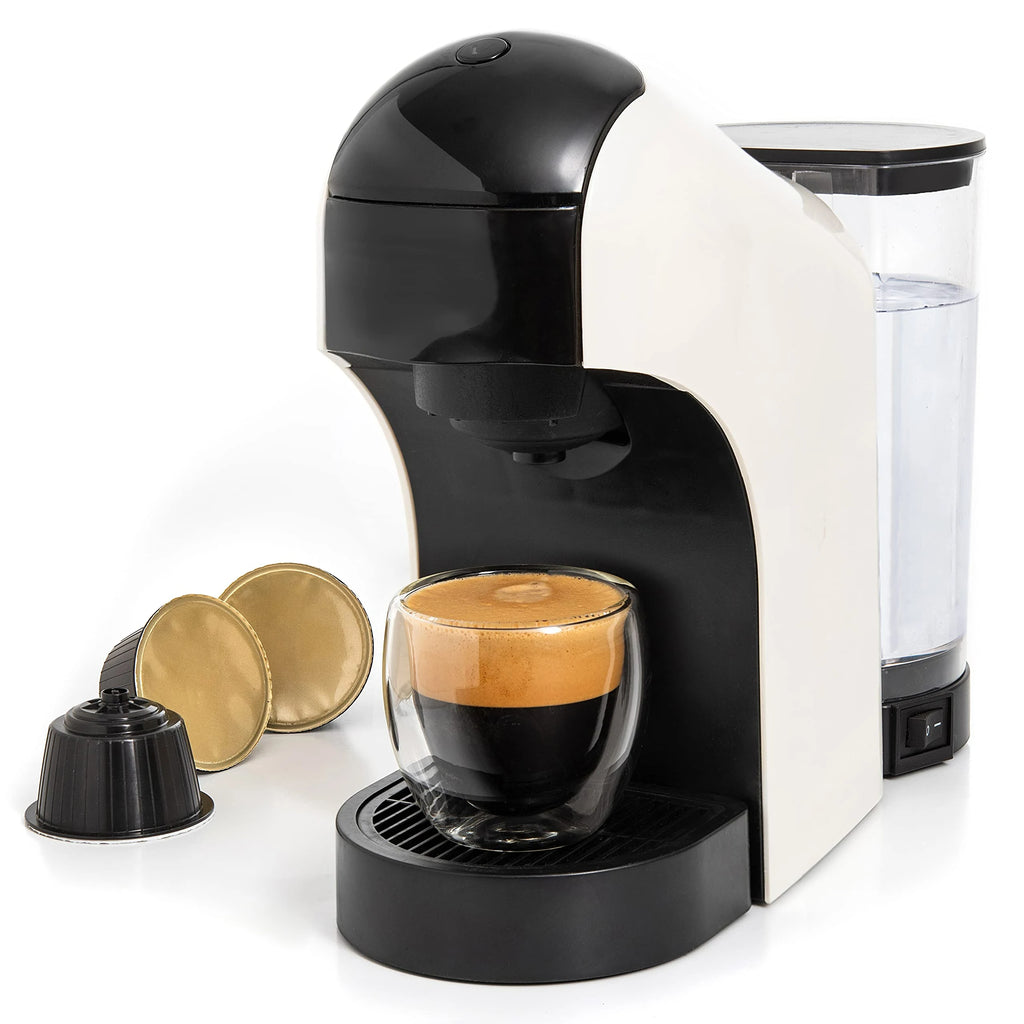 DUTRIEUX 3-in-1 Capsule Espresso Machine – Nespresso Compatible Espresso Coffee Machine SPOT WHITE CN