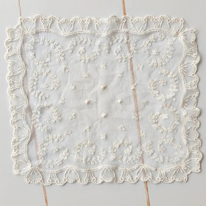 White Cotton Lace Trim 15cm – Cream Floral Ribbon for Sewing Lace Sewing Trim SPOT Beige