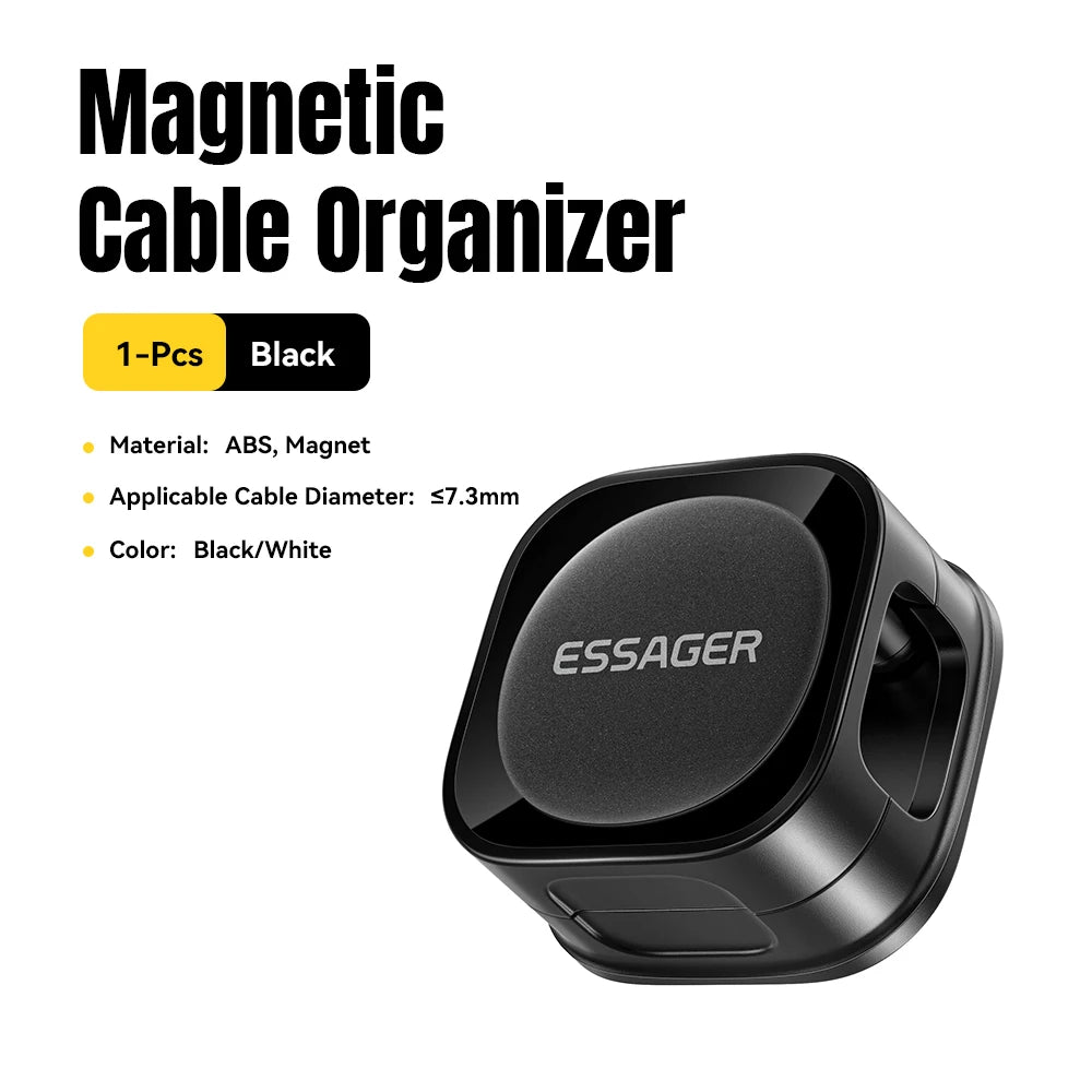 Essager Magnetic Cable Clips – Under-Desk Cord Organizer Cable Clip Organizer SPOT 1 Pcs Black