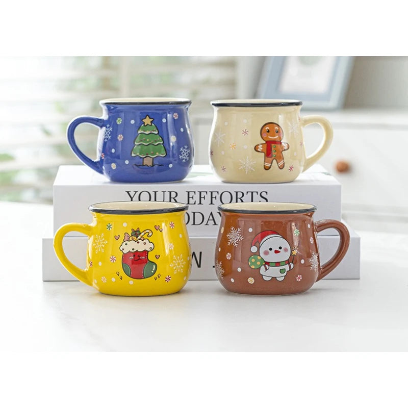 Santa Claus Ceramic Mousse Cup 5oz – 8 Colors | Kids Xmas Mug Ceramic Holiday Mug SPOT