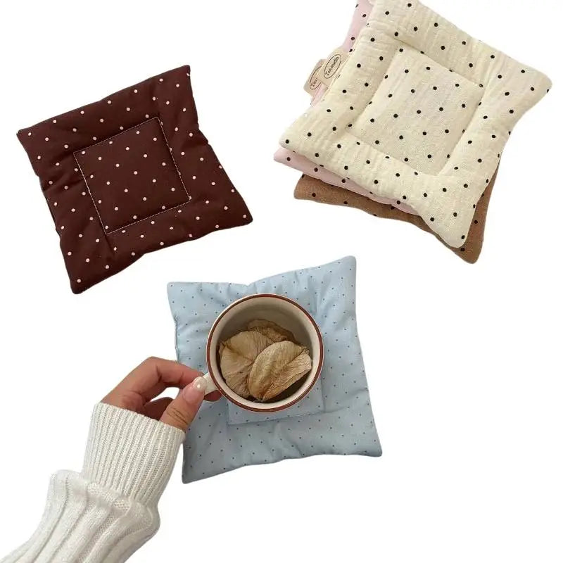 Vintage Floral Quilted Cotton Coasters – Cottagecore Cup Mat Quilted Cotton Coaster SPOT