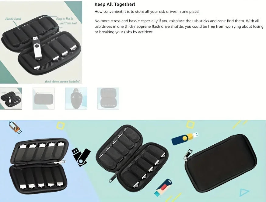 Flash Drive Case – USB & SD Card Portable Storage Organizer USB Storage Organizer SPOT