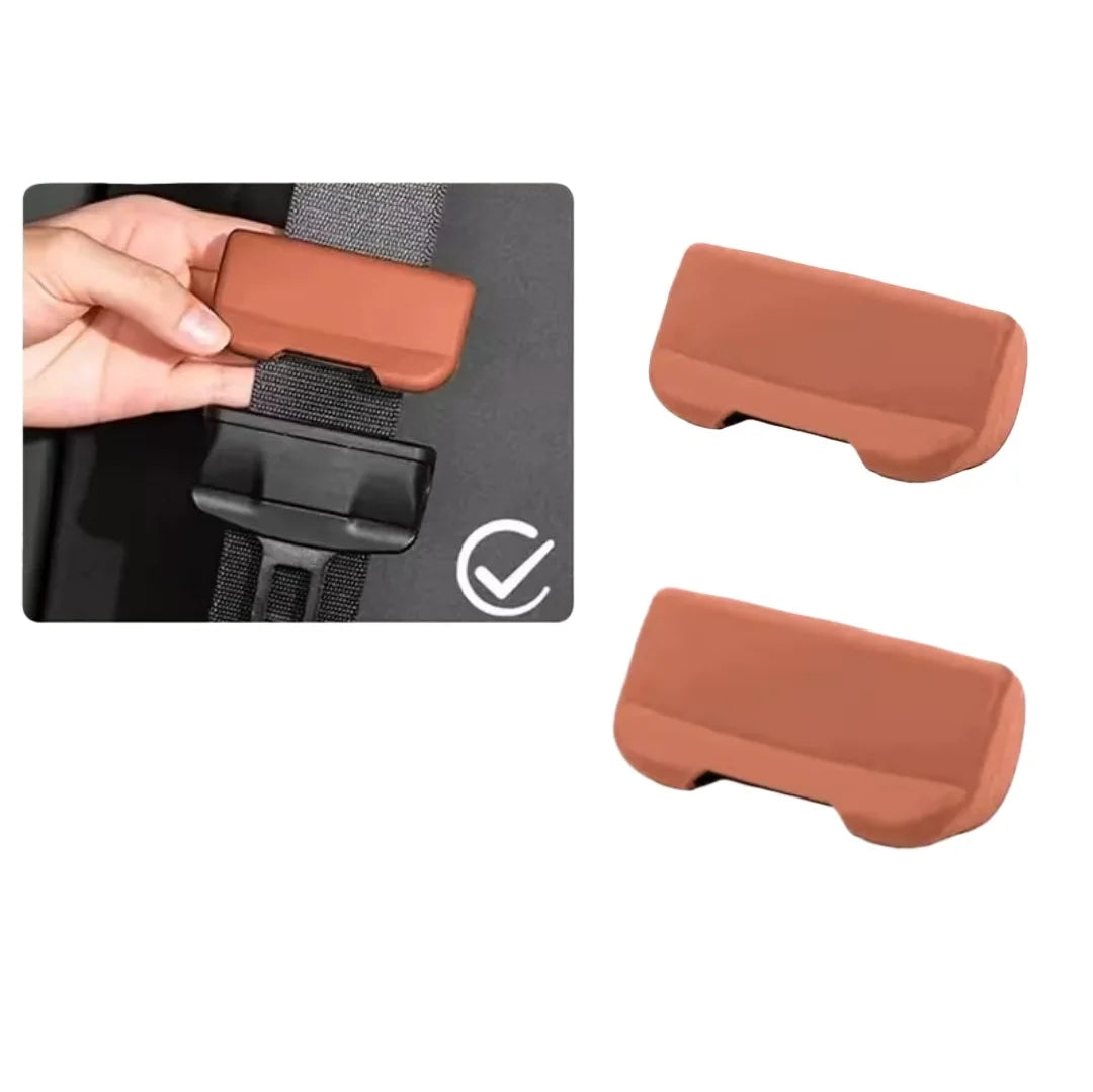 Silicone Seat Belt Buckle Cover – Anti-Scratch Car Protector Seat Belt Accessory SPOT Orange 2Pcs