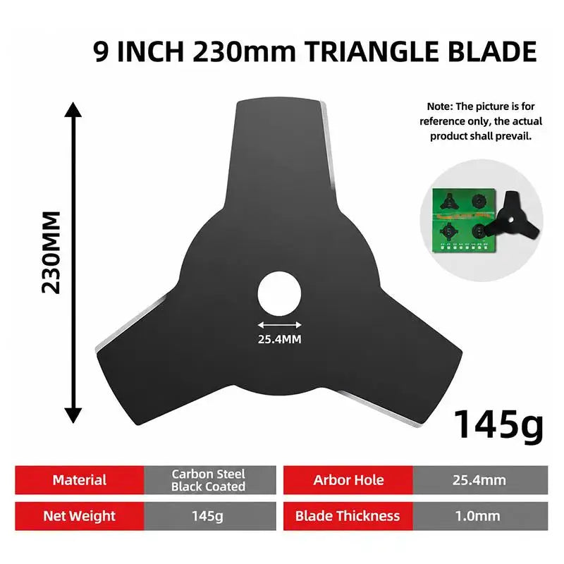 9-Inch Rhombus Lawn Mower Blade – Black-Plated Forged Steel Lawn Mower Blade SPOT A4