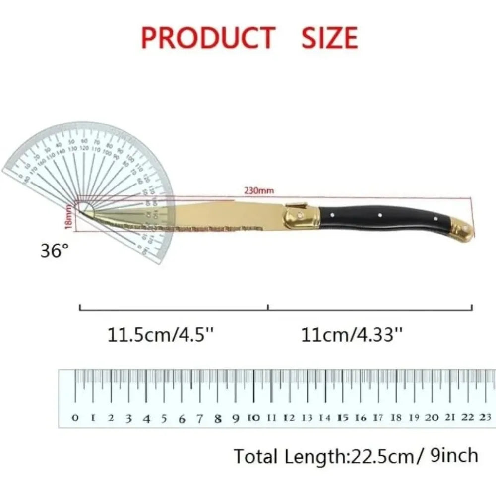 Gold Titanium Serrated Steak Knife Set – Black Handle Steak Knife Set SPOT