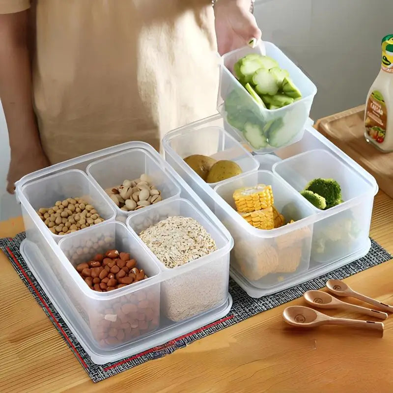 4-in-1 Stackable Refrigerator Storage Box – Food Crisper M/L Food Storage Container SPOT