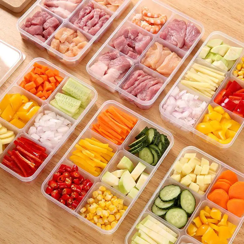6-Grid Transparent Fridge Storage Box – Large Capacity Container Food Storage Container SPOT