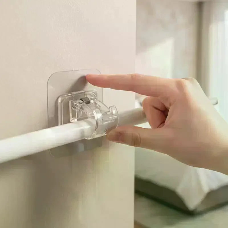 10-Pack No-Drill Curtain Rod Brackets – Strong Adhesive Hooks Curtain Rod Brackets SPOT