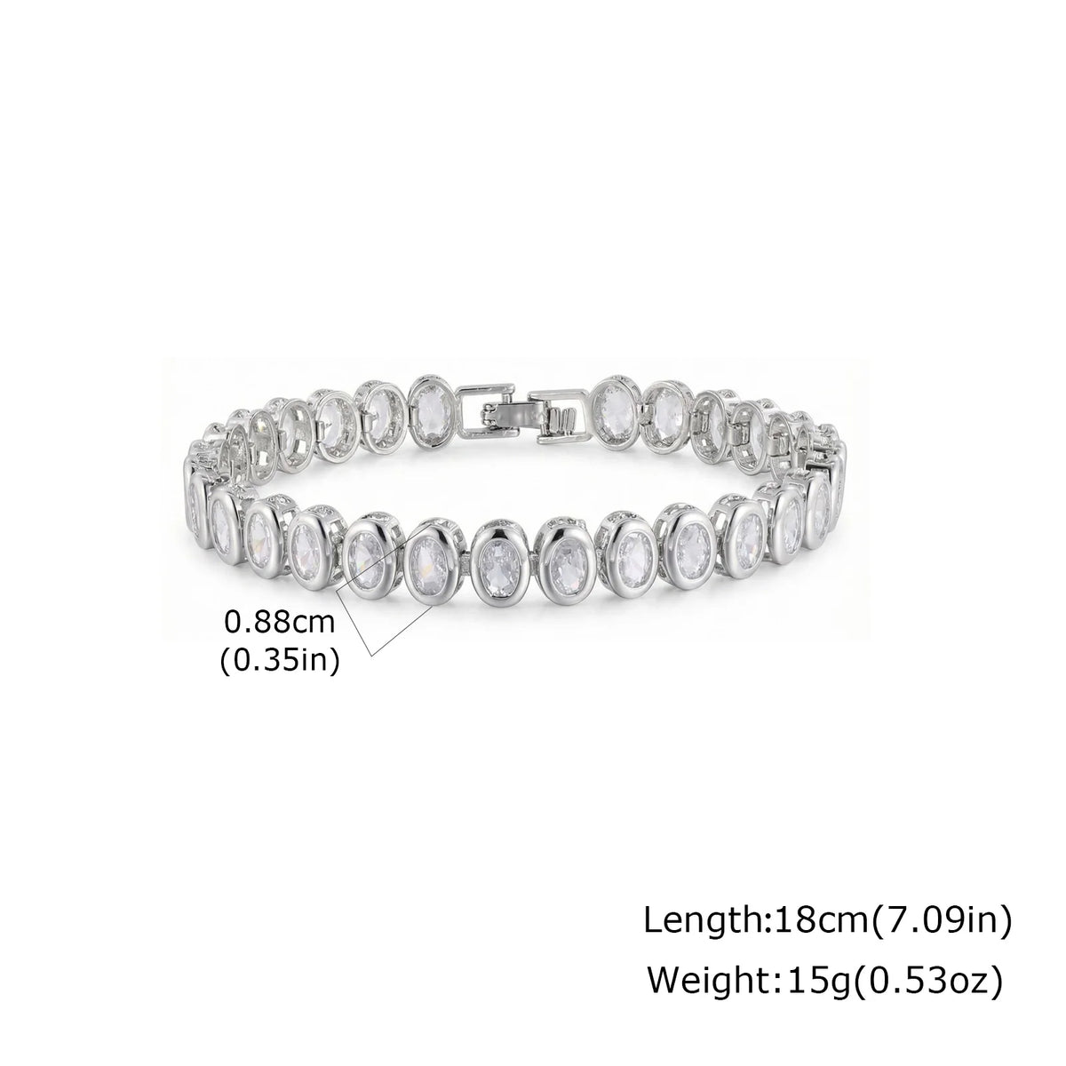 Women's Silver CZ Tennis Bracelet – Chunky Link Chain Tennis Bracelet SPOT PBR-223S