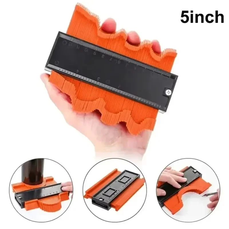 Contour Gauge – Ergonomic Profile Duplicator for Woodworking Contour Profile Gauge SPOT 5 inch Orange
