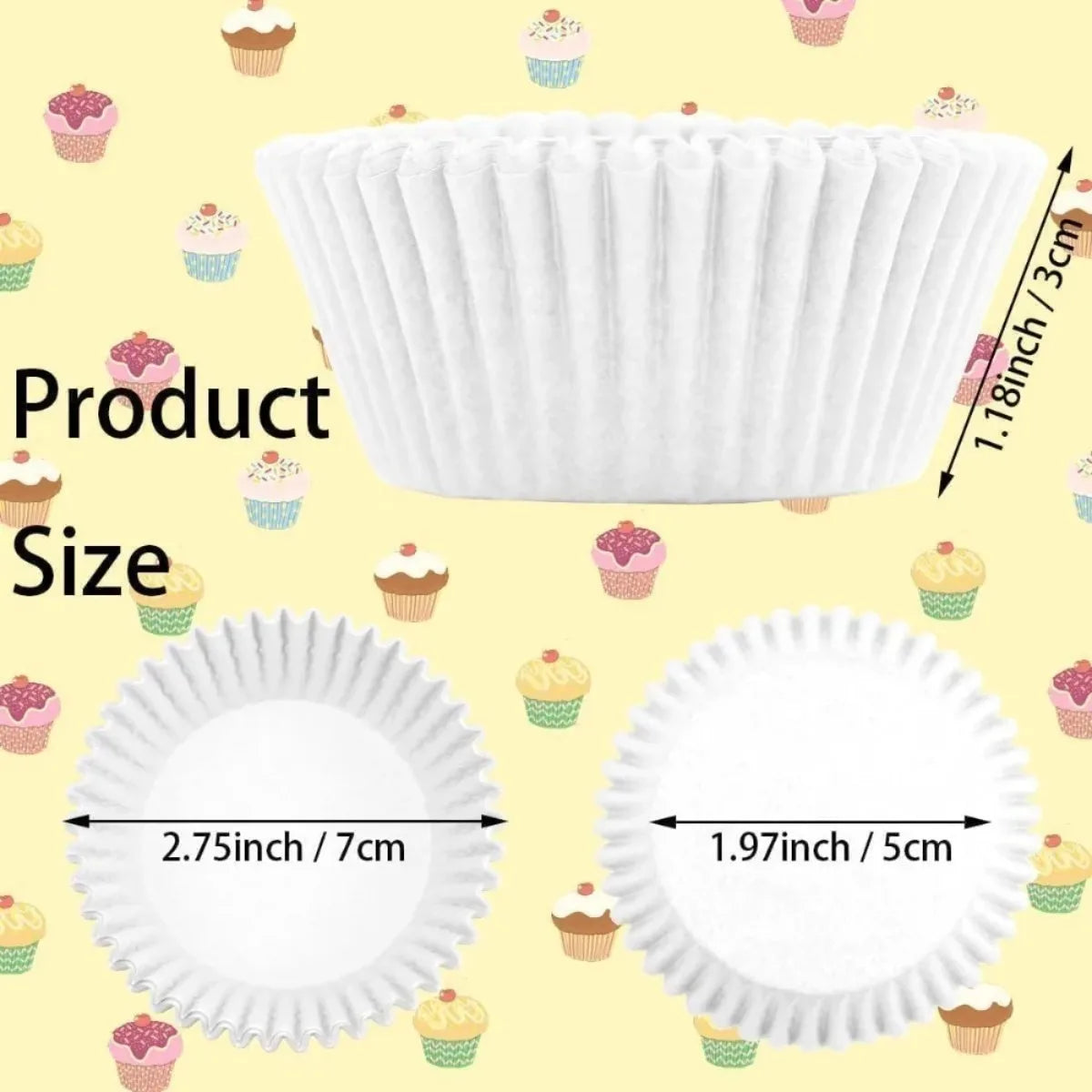 100-Pack Non-Stick Greaseproof Cupcake Liners – Muffin Baking Cups Cupcake Baking Liners SPOT