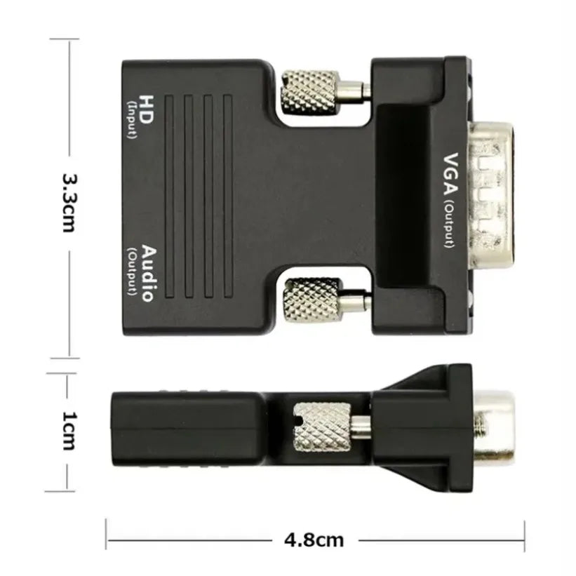 HDMI to VGA Adapter 1080p Plug & Play | Audio Out, HDCP 1.2 Video Signal Adapter SPOT