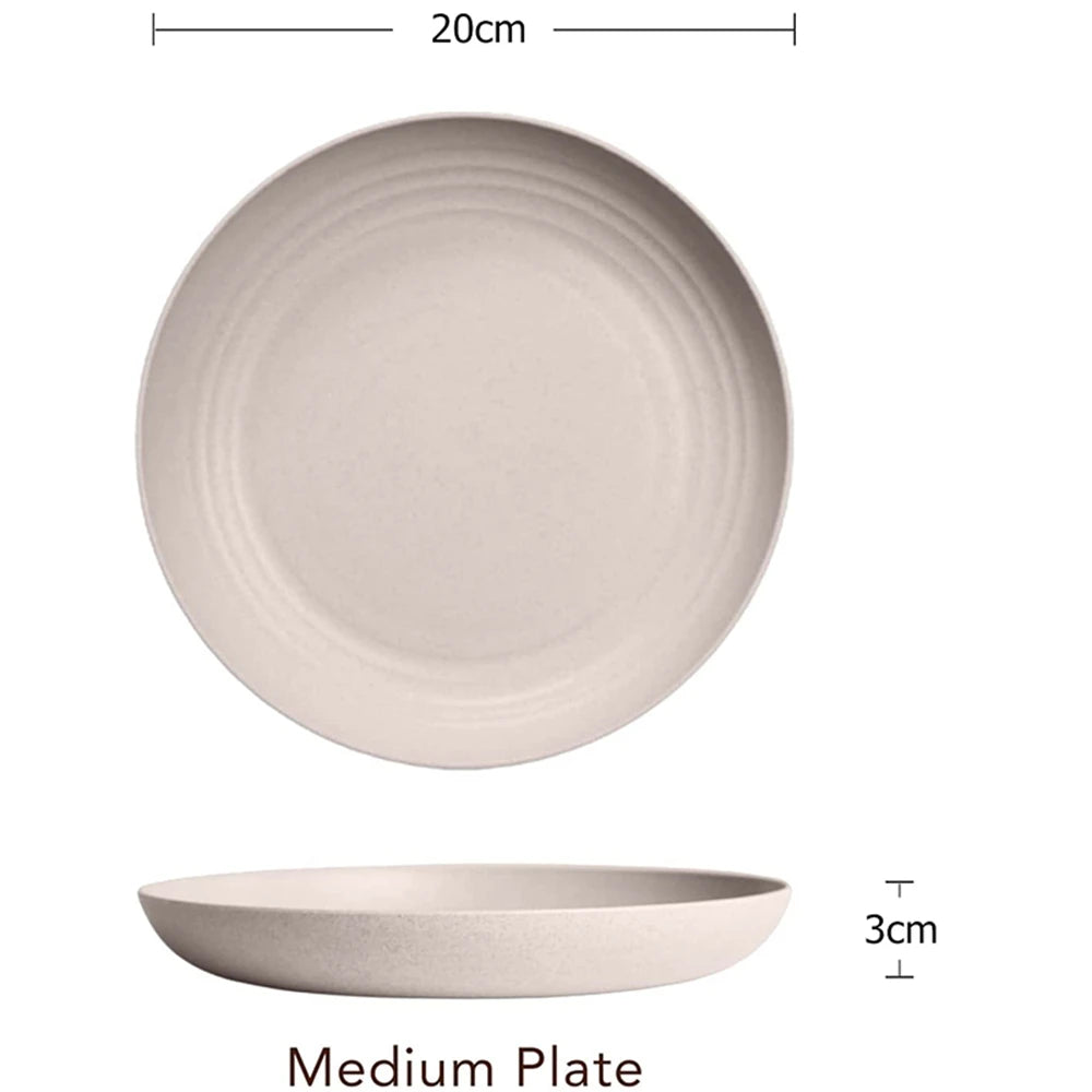 4-Pack Wheat Straw Dinner Plates – Unbreakable & Reusable Dinner Plate Set SPOT