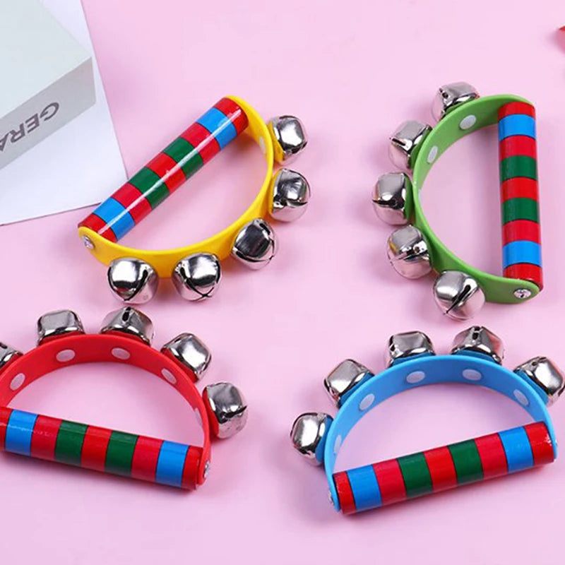 Kids Handbell 5 Jingle Bells Wood Handle – Music Toy Kids Musical Toy SPOT