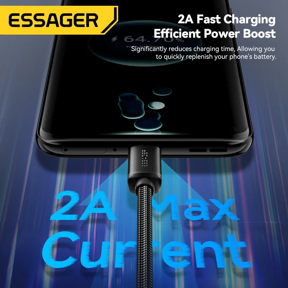 Essager 2A Fast Charging Micro USB Cable | 1M 2M 3M Braided Micro USB Cable SPOT