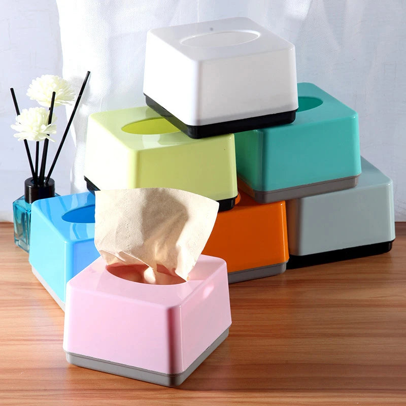 Square Plastic Tissue Box – Drawer Style for Home & Restaurant Tissue Box Holder SPOT