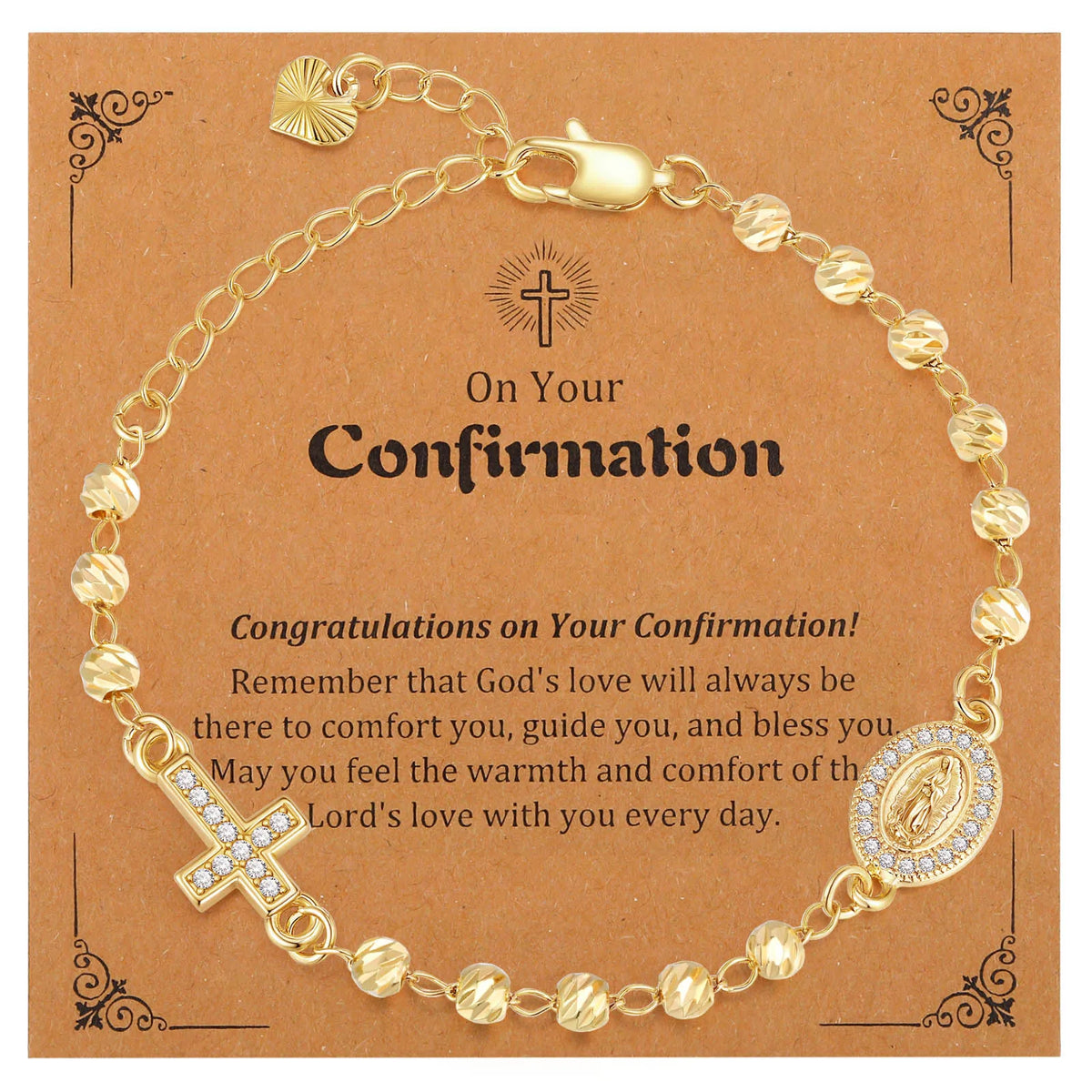 Meaeguet Cross Charm Bracelet – Gold & Silver Gift for Women Chain Link Bracelet SPOT 1PBR-251G04-CD-M053