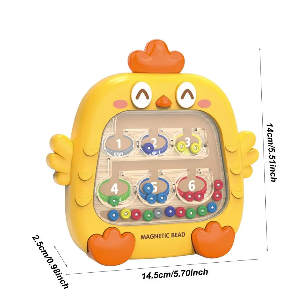 Kids Magnetic Color Maze Board – Chicken Montessori Toy Educational Maze Toy SPOT Yellow