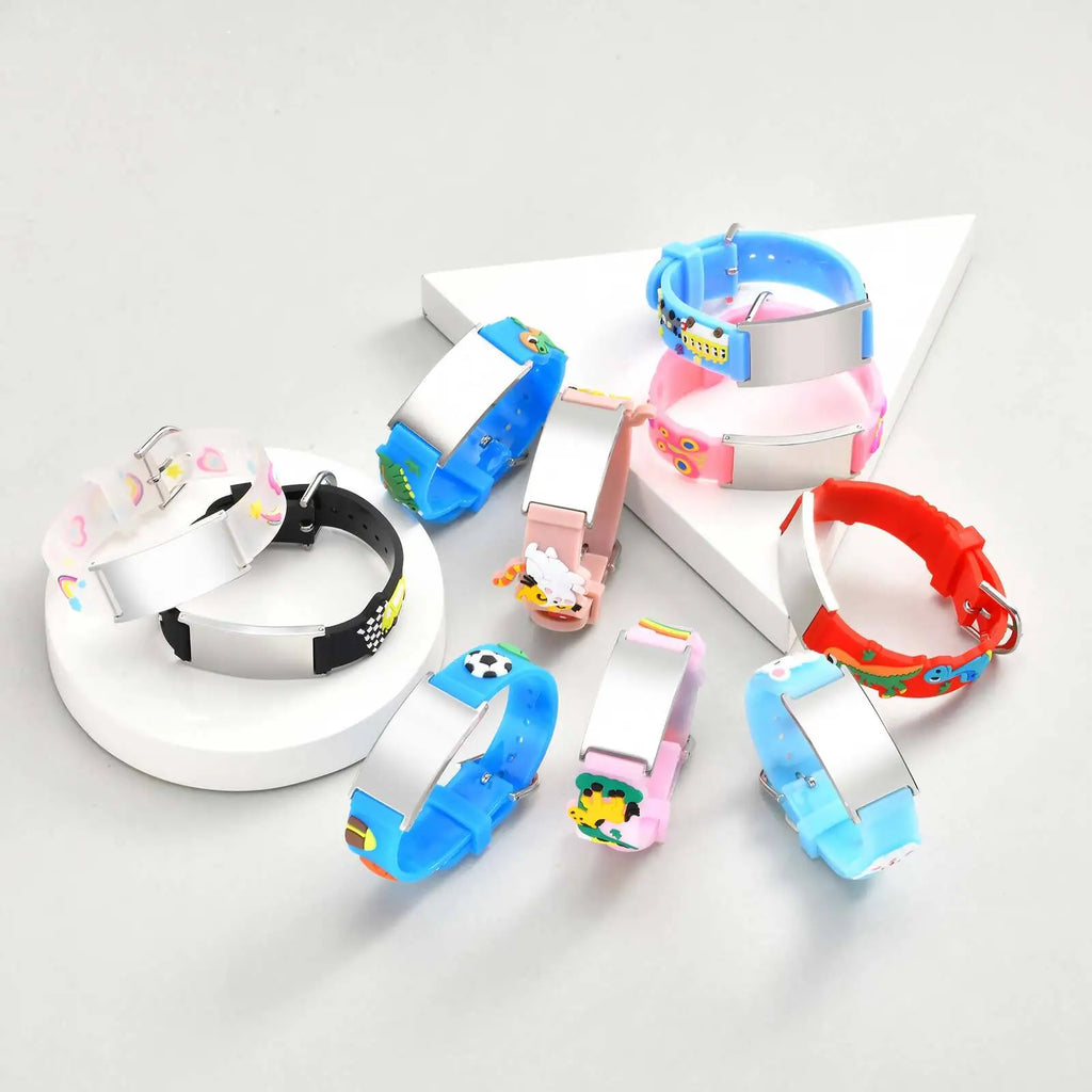Custom Engraved Kids ID Bracelet – Personalized Medical Alert Engraved ID Bracelet SPOT