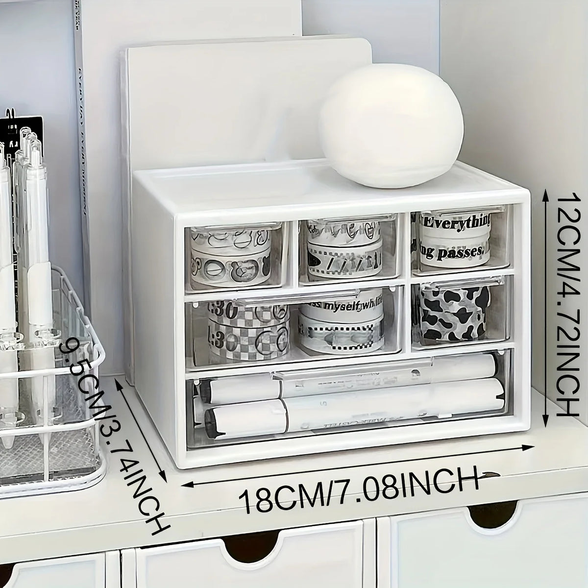 Large Capacity Plastic Desktop Organizer with Drawer Desktop Organizer SPOT