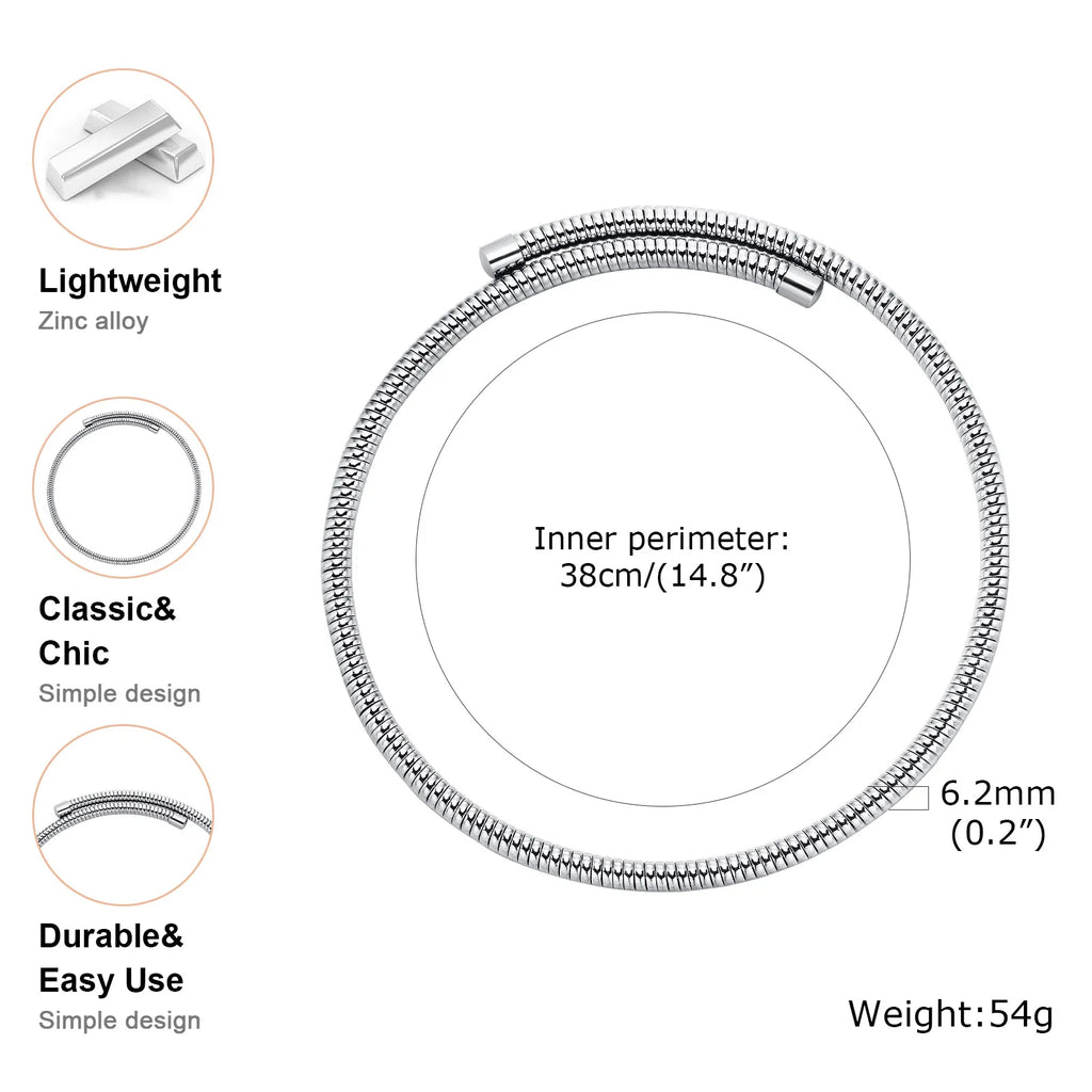 Meaeguet Snake Chain Choker Torque Necklace – Gold & Silver Choker Necklace SPOT