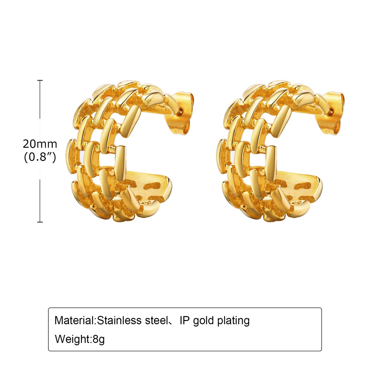 Women's 18K Gold Heart Hoop Earrings – Stainless Steel Hoop Earrings SPOT EH-623G