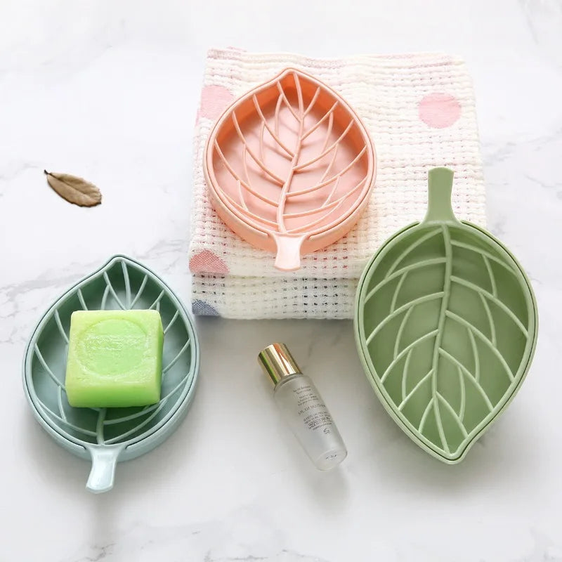 Leaf Shape Soap Dish – Non-Slip Draining Soap Tray, 3 Colors Soap Dish SPOT