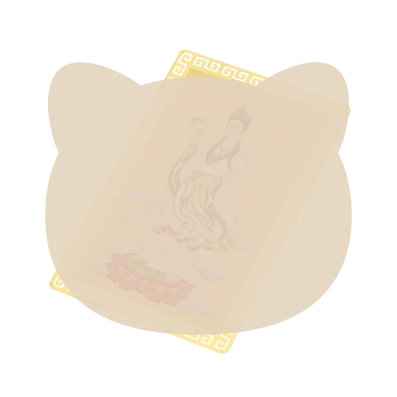 Brass Guanyin Bodhisattva Heart Sutra Gold Card – Luck & Blessing Spiritual Talisman Card SPOT