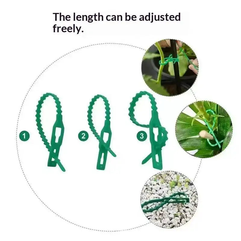 50-Pack Reusable Plant Climbing Clips – Adjustable Garden Ties Plant Support Clips SPOT
