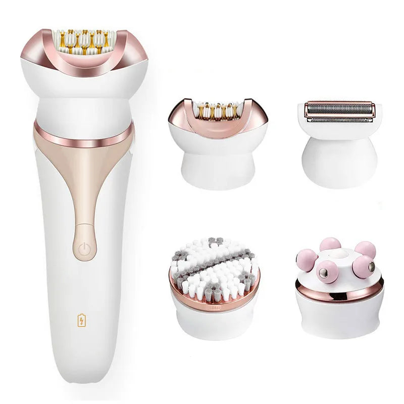4-in-1 Electric Face Hair Remover – Rechargeable Lady Shaver Electric Face Shaver SPOT White USB Type-C