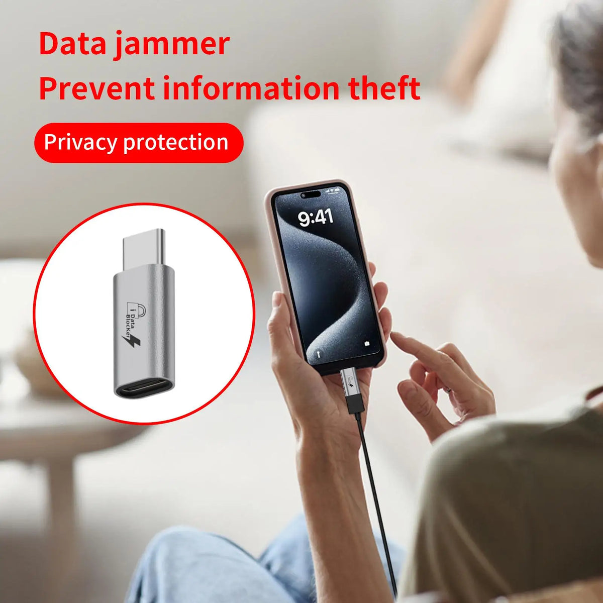 USB Data Blocker – Type-C & USB-A Juice Jacking Protector USB Security Adapter SPOT