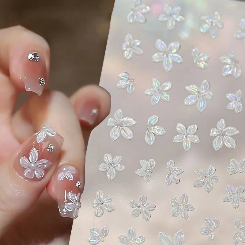 5-Petal Flower Nail Stickers – Floral DIY Nail Art Decals Nail Art Stickers SPOT