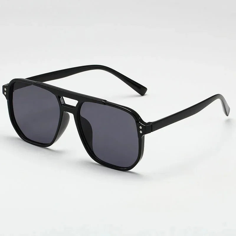 Vintage Unisex Square Sunglasses UV400 – Oversized Black Shades Unisex Sunglasses SPOT black