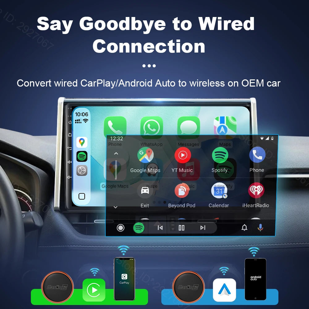 CarlinKit Mini Ultra Wireless CarPlay & Android Auto Adapter Wireless CarPlay Adapter SPOT