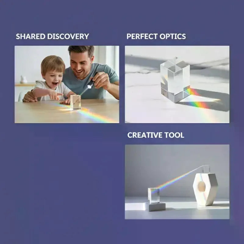 Glass Triangular Prism – Light Dispersion & Spectrum Tool Optical Glass Prism SPOT