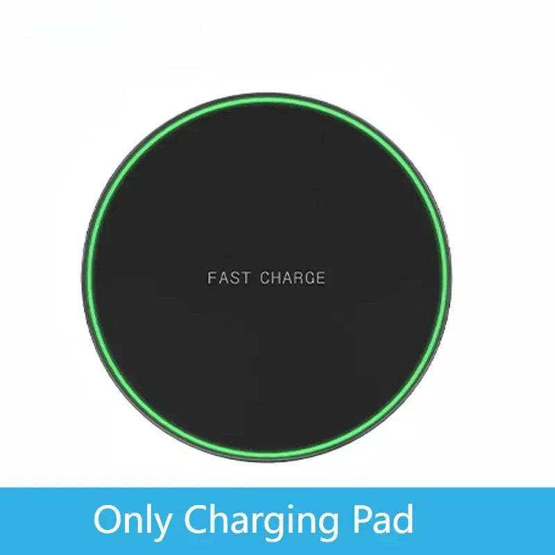 VIKEFON 15W Wireless Charging Pad – iPhone & Samsung Fast Charger Wireless Charging Pad SPOT Black