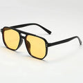Vintage Unisex Square Sunglasses UV400 – Oversized Black Shades Unisex Sunglasses SPOT YELLOW