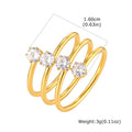 Multi-Layer CZ Open Ring – 18K Gold Plated Stainless Steel Stackable CZ Ring SPOT RC-1160G