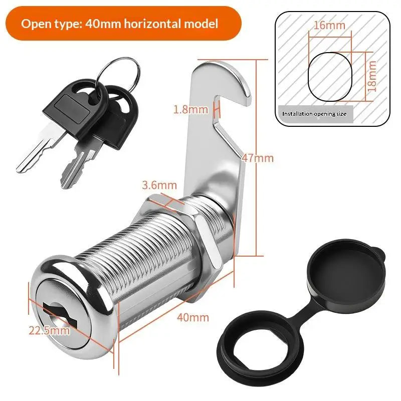 Zinc Alloy Cam Lock with Waterproof Cover & 2 Keys Cam Lock SPOT A12