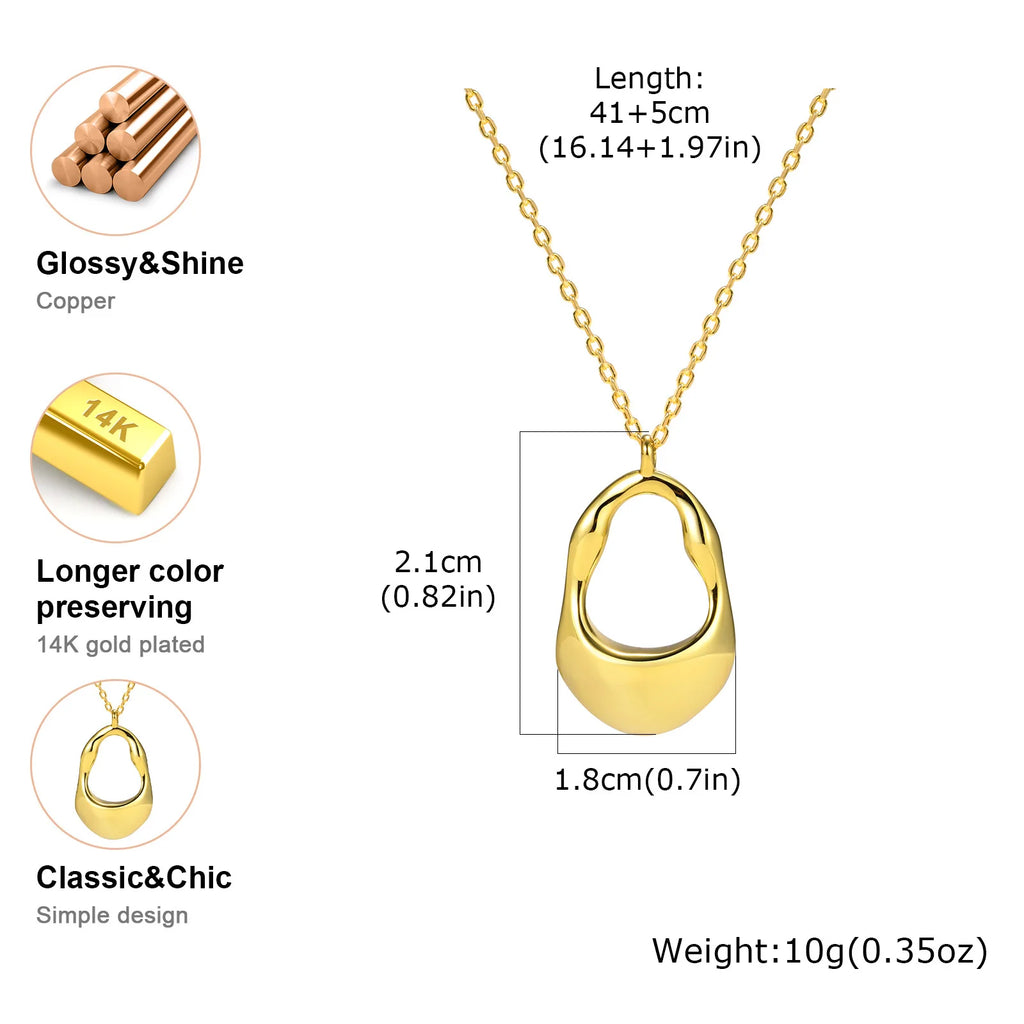 18K Gold Plated Hollow Geometric Pendant Necklace for Women Pendant Necklace SPOT
