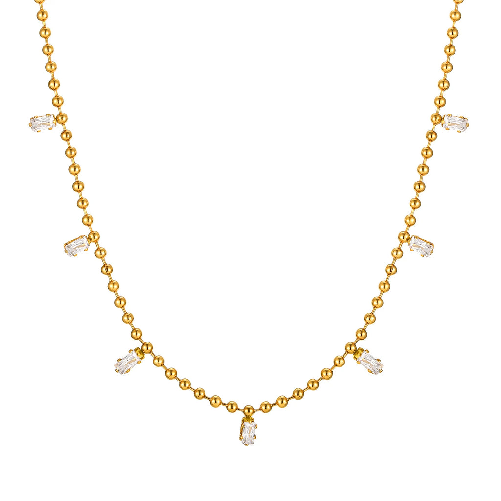 Tiny Cubic Zirconia Pendant Necklace – Tarnish-Free Gold Pendant Necklace SPOT Default Title