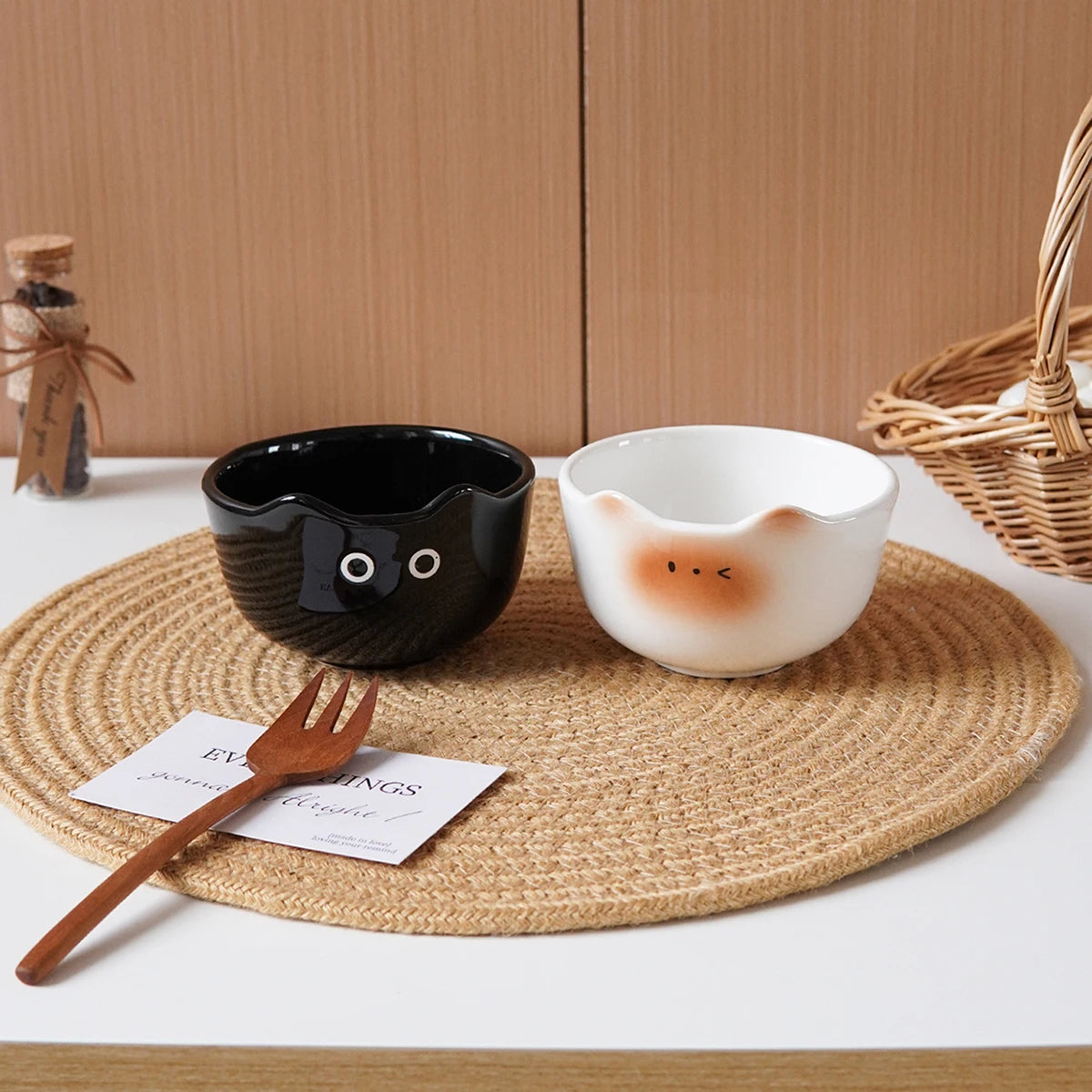 Siamese Cat Ceramic Rice Bowl – Hand-Painted Porcelain Ceramic Dining Bowl SPOT