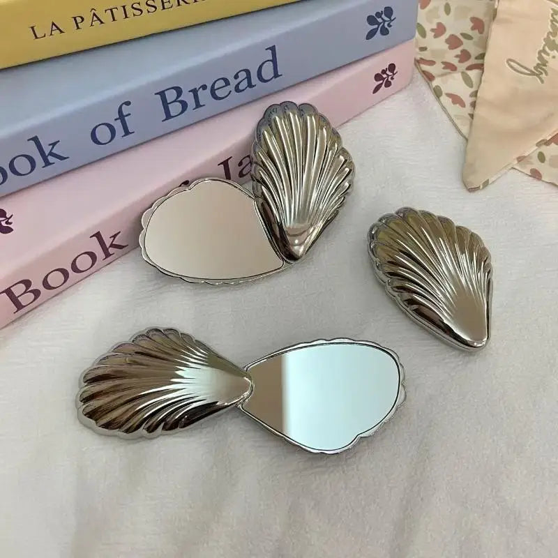 Foldable Seashell Compact Mirror – Double-Sided Travel Makeup Compact Makeup Mirror SPOT Default Title