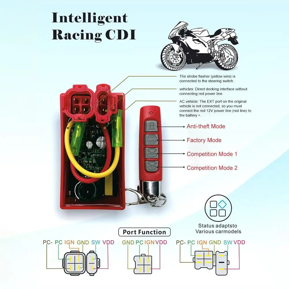 6-Pin CDI Ignition Unit – Racing, Anti-Theft & Strobe Signal Motorcycle CDI Unit SPOT